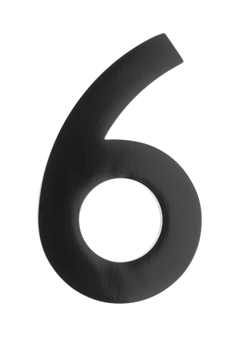 Architectural Mailboxes 3582B-6 4 inch Solid Brass Floating House Number, Black - Image 1